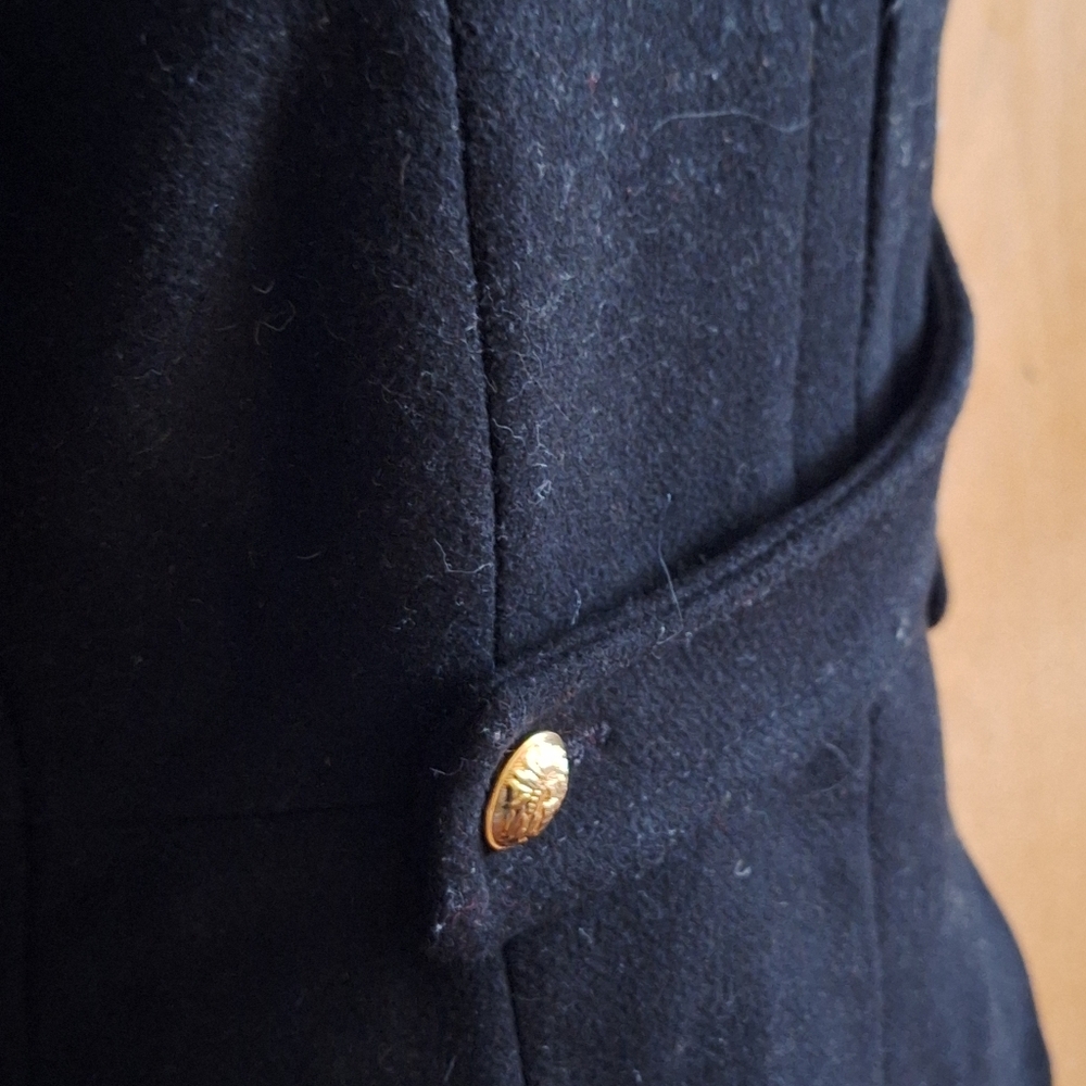 Trina Turk  Black Wool Blend Military Coat Size 2 - Picture 11 of 15